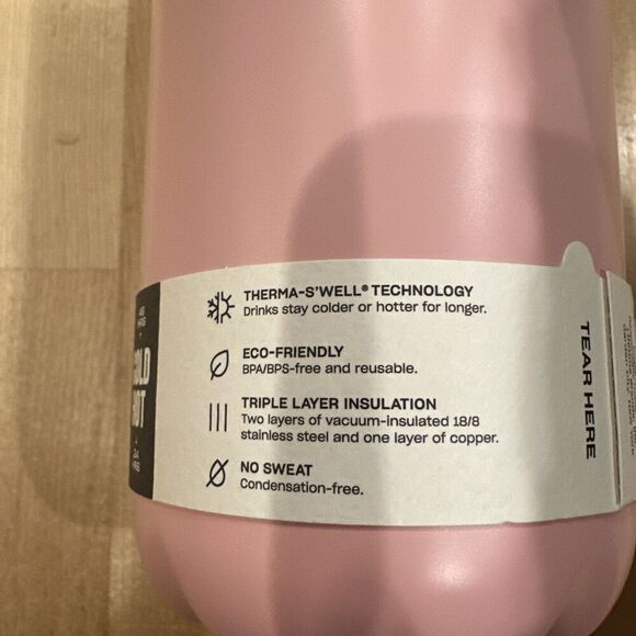 S'well Vacuum Insulated Stainless Steel Water Bottle 25 oz Pink Peony - Picture 5 of 5